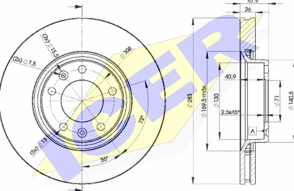 Icer 78BD4660-2 - Тормозной диск autospares.lv