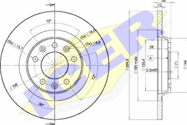 Icer 78BD4609-2 - Тормозной диск autospares.lv