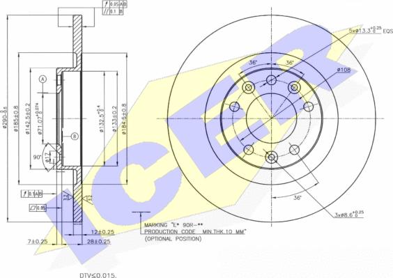 Icer 78BD4614-2 - Тормозной диск autospares.lv