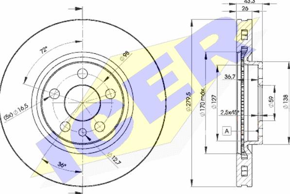 Icer 78BD4620-2 - Тормозной диск autospares.lv