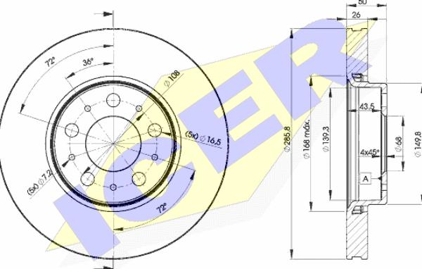 Icer 78BD4046-2 - Тормозной диск autospares.lv