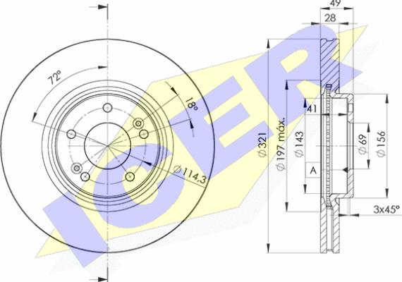 Icer 78BD4051-2 - Тормозной диск autospares.lv