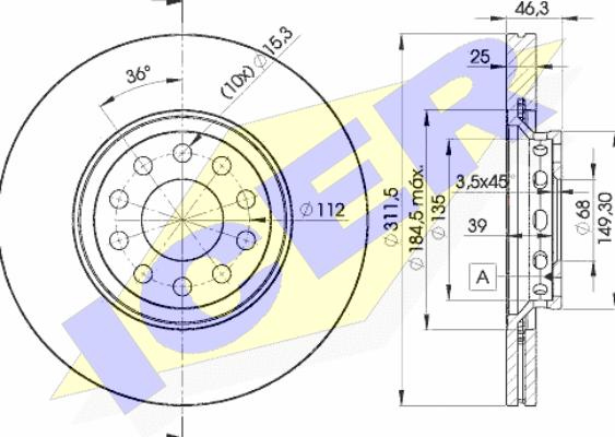 Icer 78BD4065-2 - Тормозной диск autospares.lv