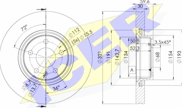 Icer 78BD4085-2 - Тормозной диск autospares.lv