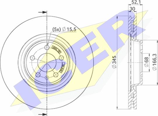 Icer 78BD4150-2 - Тормозной диск autospares.lv