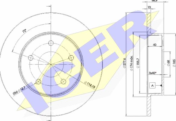 Icer 78BD4101-2 - Тормозной диск autospares.lv