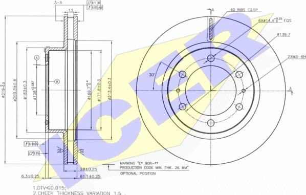 Icer 78BD4113-2 - Тормозной диск autospares.lv