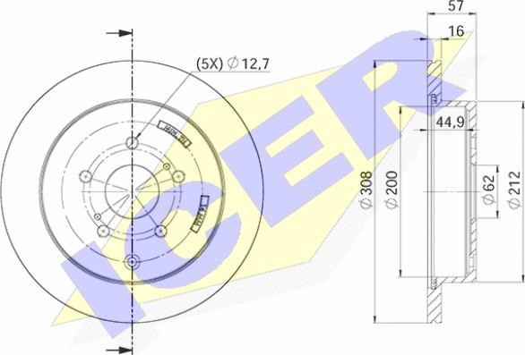 Icer 78BD4802-2 - Тормозной диск autospares.lv