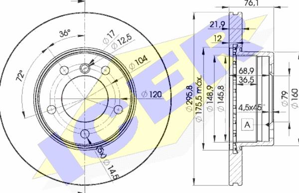 Icer 78BD4839-1 - Тормозной диск autospares.lv