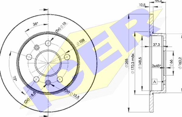 Icer 78BD4296-2 - Тормозной диск autospares.lv