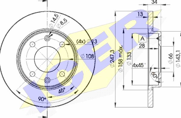 Icer 78BD4298-2 - Тормозной диск autospares.lv