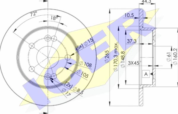 Icer 78BD4297-2 - Тормозной диск autospares.lv