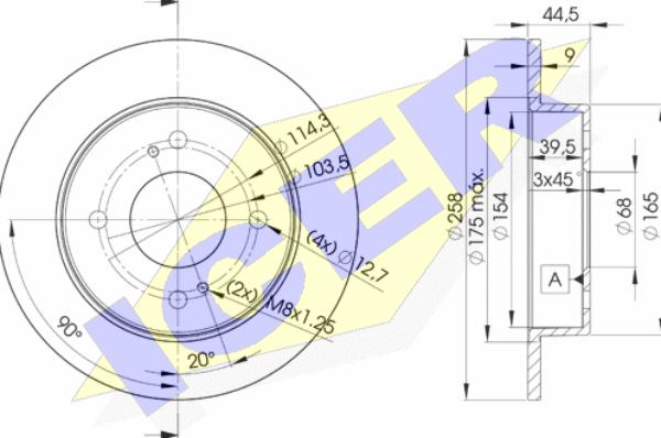 Icer 78BD4201-2 - Тормозной диск autospares.lv