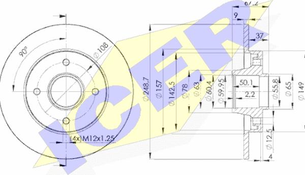 Icer 78BD4744-1 - Тормозной диск autospares.lv