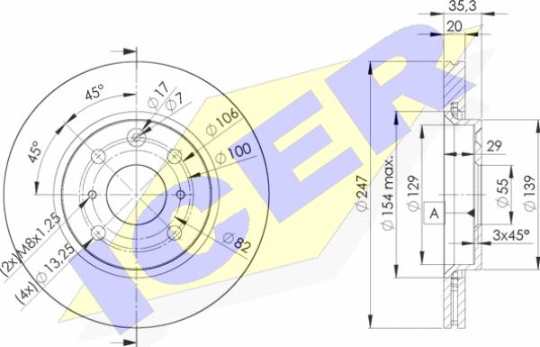 Icer 78BD4700-2 - Тормозной диск autospares.lv