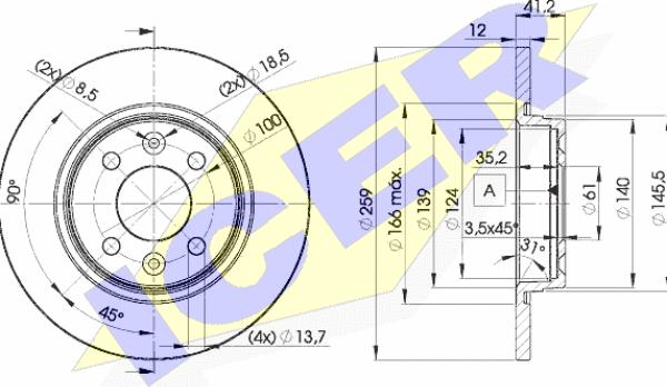 Icer 78BD4707-2 - Тормозной диск autospares.lv