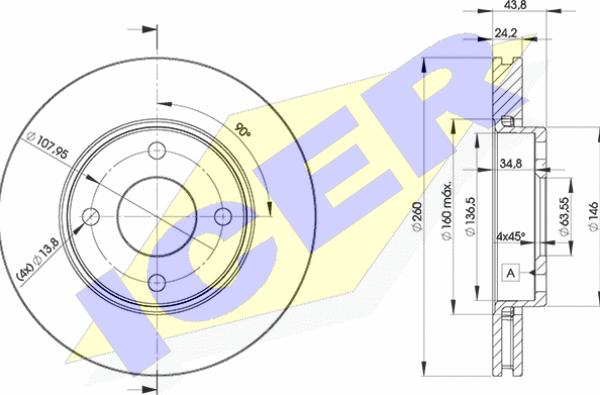 Icer 78BD5950-2 - Тормозной диск autospares.lv