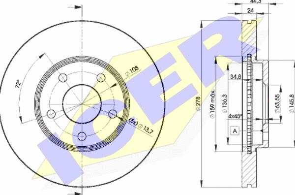 Icer 78BD5980-2 - Тормозной диск autospares.lv