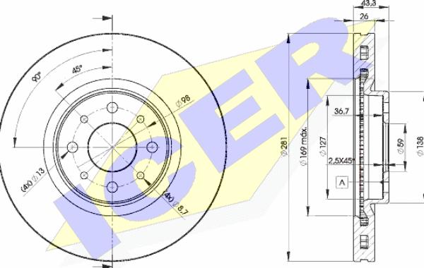 Icer 78BD5546-2 - Тормозной диск autospares.lv