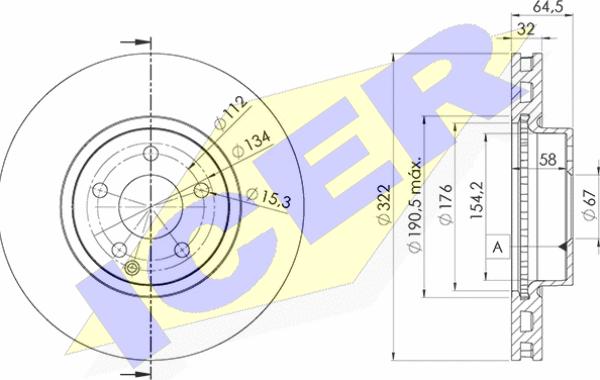 Icer 78BD5558-2 - Тормозной диск autospares.lv