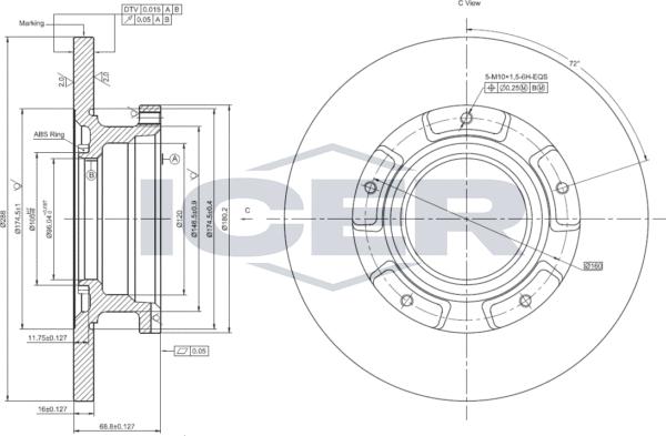 Icer 78BD5644-1 - Тормозной диск autospares.lv