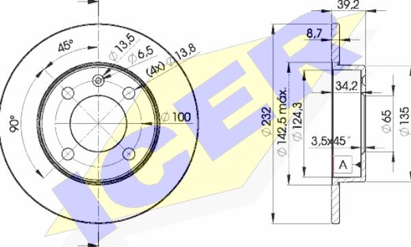 Icer 78BD5608-2 - Тормозной диск autospares.lv