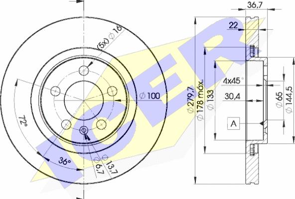 Icer 78BD5603-2 - Тормозной диск autospares.lv