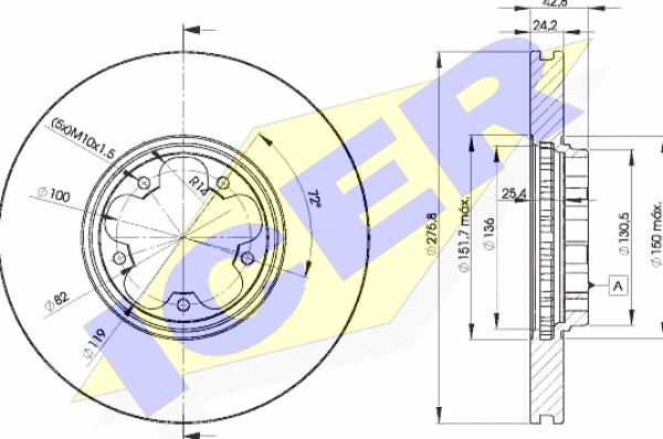 Icer 78BD5612-2 - Тормозной диск autospares.lv