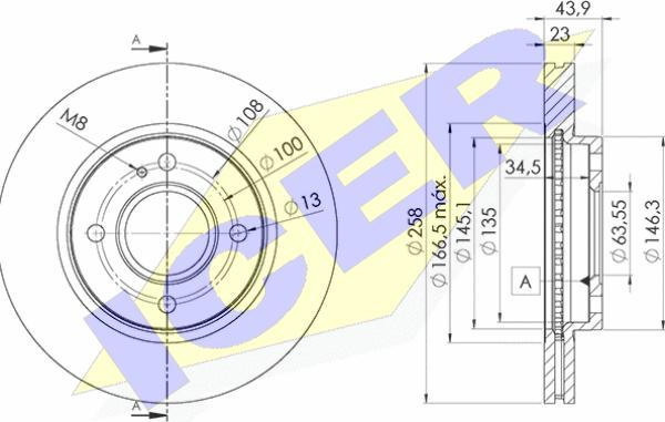 Icer 78BD5636-2 - Тормозной диск autospares.lv