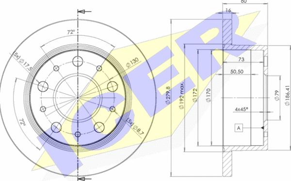 Icer 78BD5625-1 - Тормозной диск autospares.lv