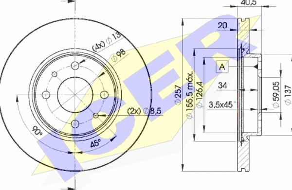 Icer 78BD5056-2 - Тормозной диск autospares.lv