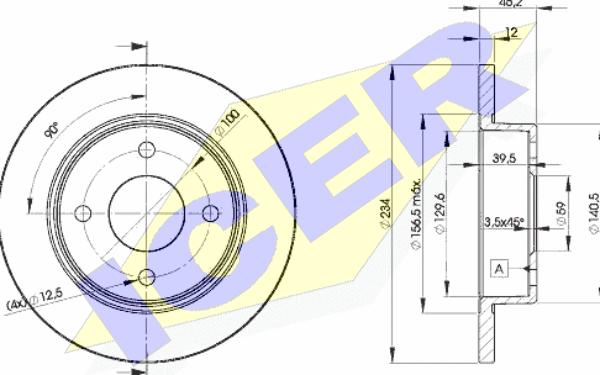 Icer 78BD5001-2 - Тормозной диск autospares.lv