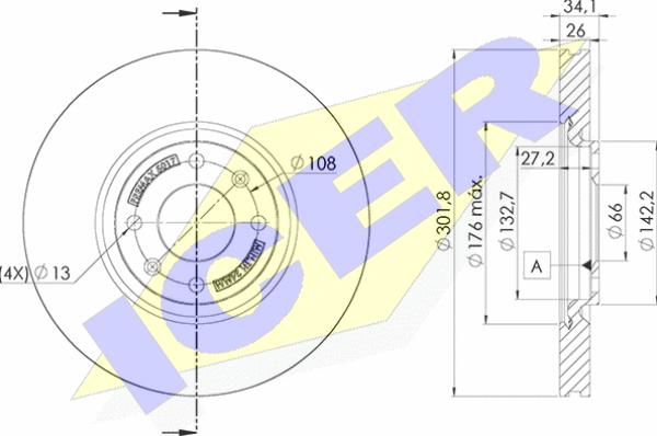 Icer 78BD5017-2 - Тормозной диск autospares.lv