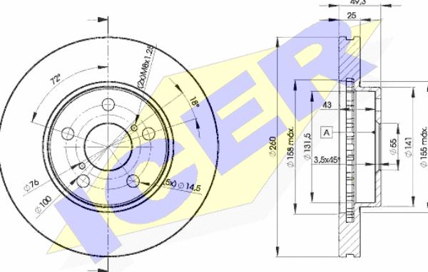 Icer 78BD5030-2 - Тормозной диск autospares.lv