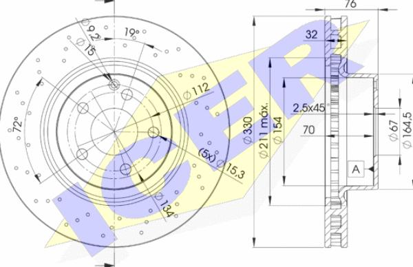 Icer 78BD5038-2 - Тормозной диск autospares.lv