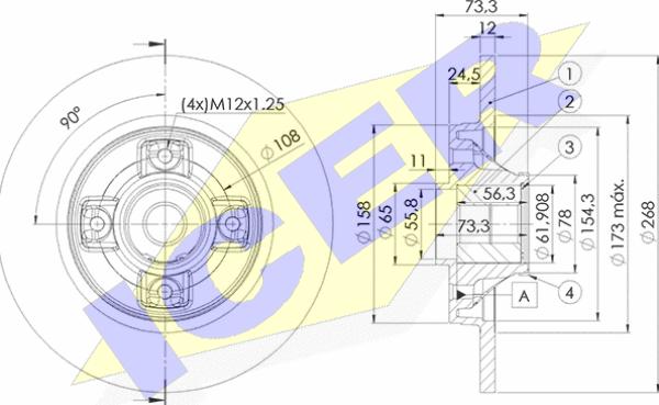 Icer 78BD5023-1 - Тормозной диск autospares.lv