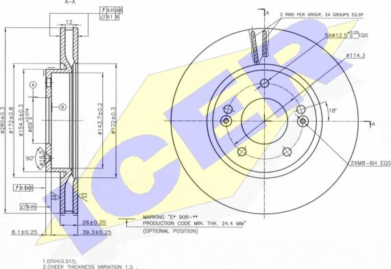 Icer 78BD5158-2 - Тормозной диск autospares.lv