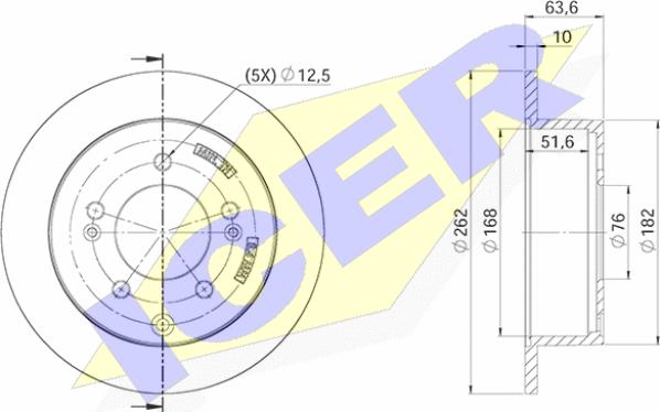 Icer 78BD5169-2 - Тормозной диск autospares.lv