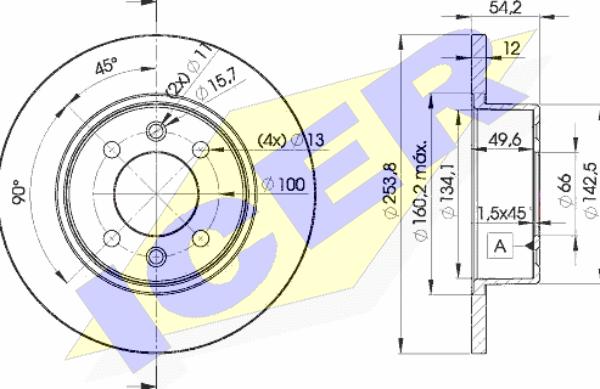 Icer 78BD5166-2 - Тормозной диск autospares.lv