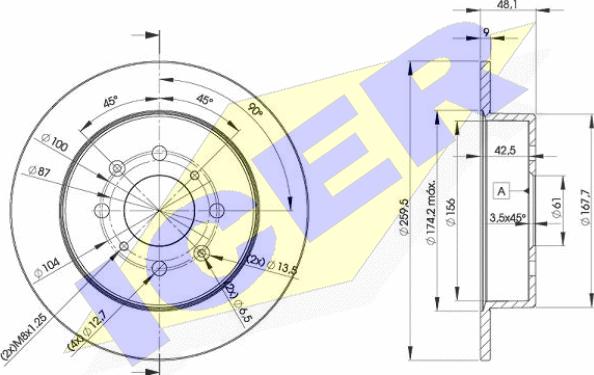 Icer 78BD5105-2 - Тормозной диск autospares.lv