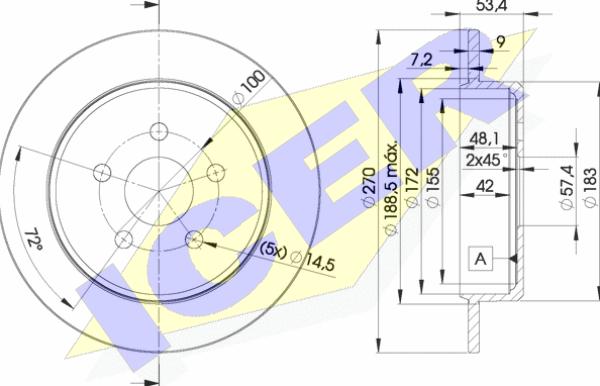 Icer 78BD5114-2 - Тормозной диск autospares.lv