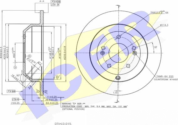 Icer 78BD5185-2 - Тормозной диск autospares.lv