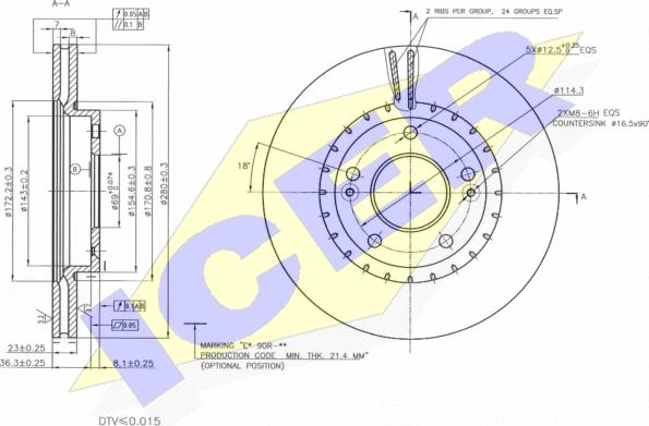 Icer 78BD5182-2 - Тормозной диск autospares.lv