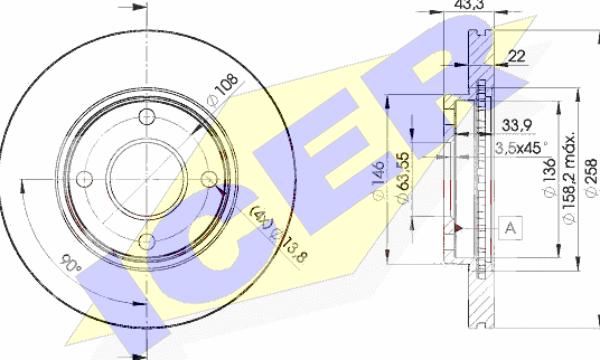 Icer 78BD5344-2 - Тормозной диск autospares.lv