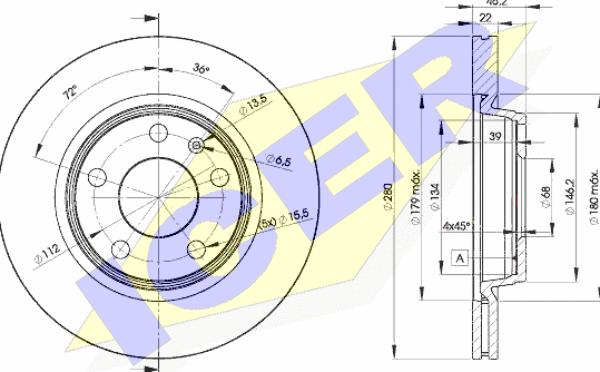 Icer 78BD5301-2 - Тормозной диск autospares.lv