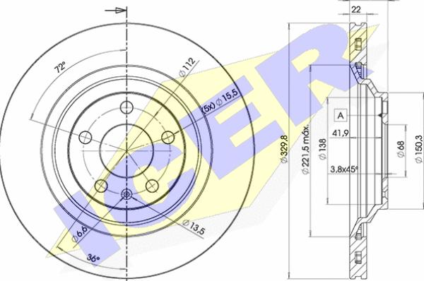 Icer 78BD5314-2 - Тормозной диск autospares.lv