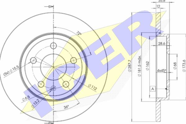 Icer 78BD5316-2 - Тормозной диск autospares.lv