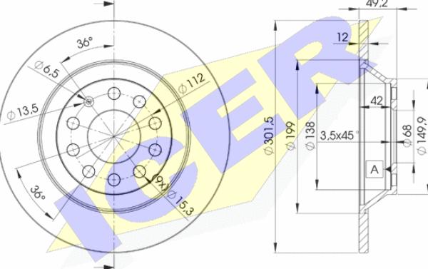 Icer 78BD5313-2 - Тормозной диск autospares.lv