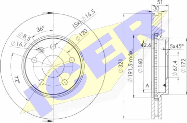 Icer 78BD5387-2 - Тормозной диск autospares.lv