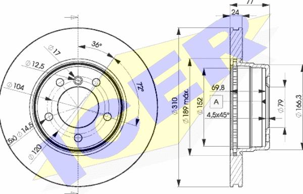 Icer 78BD6402-1 - Тормозной диск autospares.lv